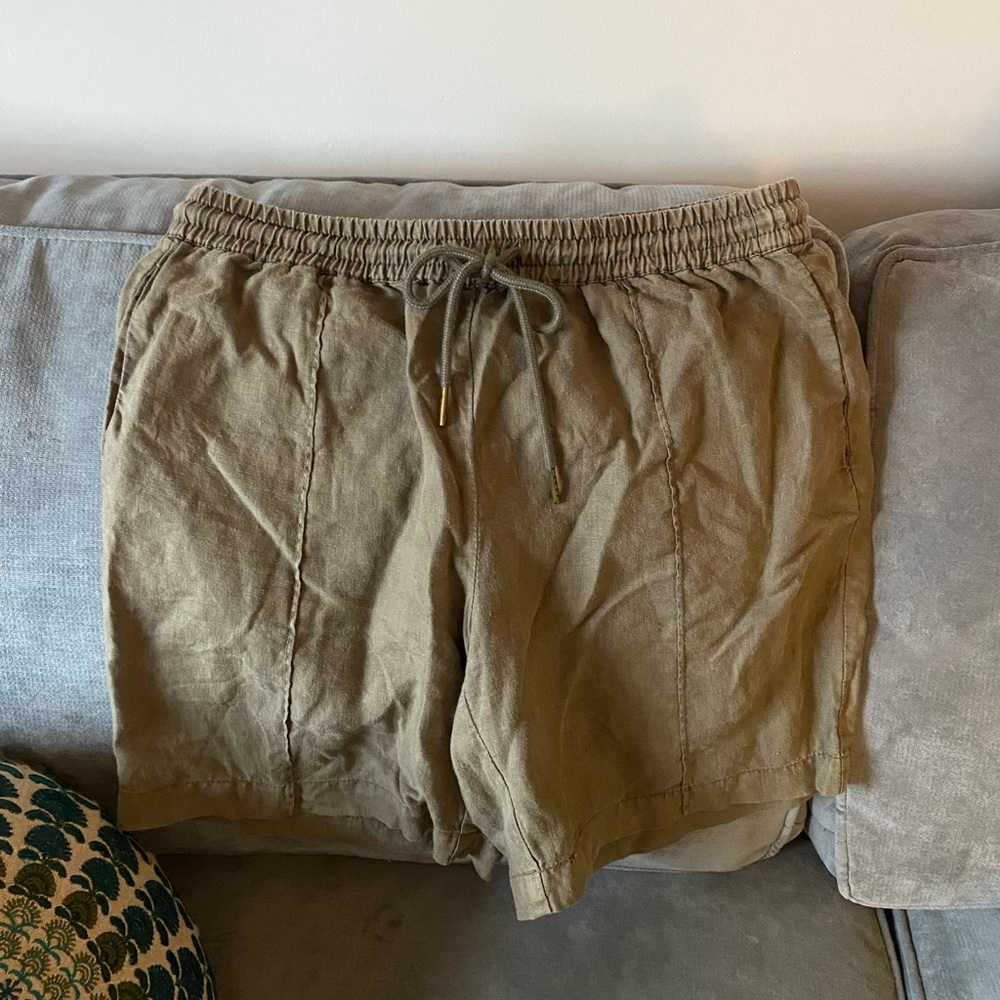 Anthropologie linen draw-string shorts